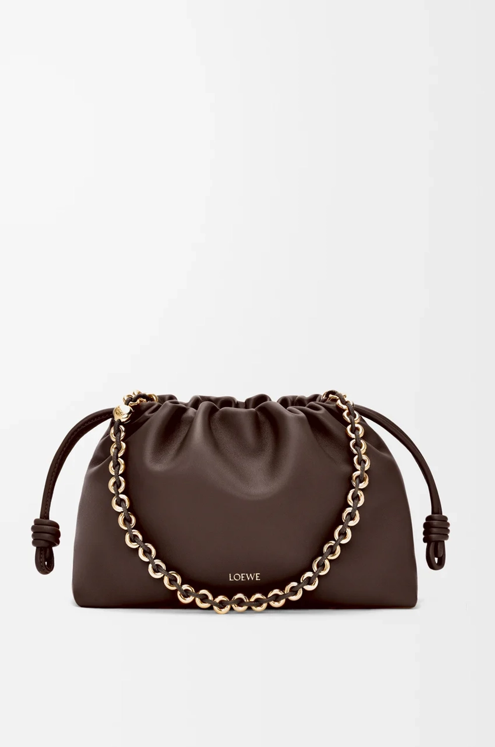 Loewe Сумка Flamenco среднего размера из мягкой кожи ягненка наппа, темно-каштановый