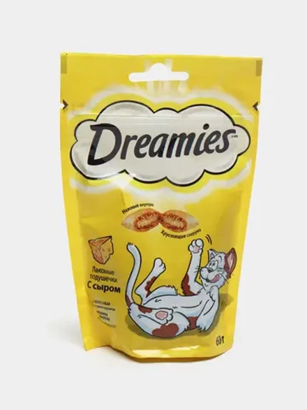 DREAMIES лакомые подушечки для кошек с сыром 0,06кг
