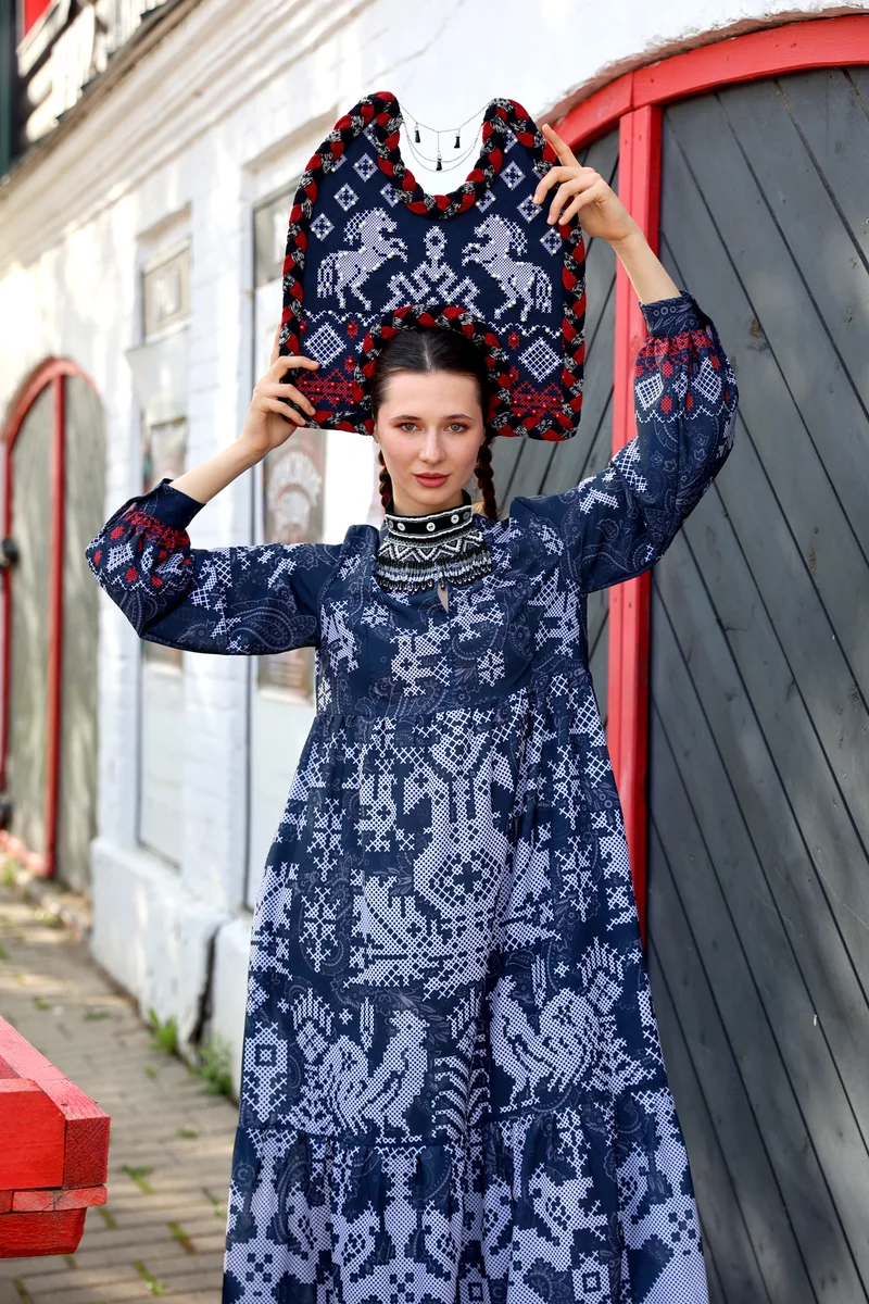 Платье "Крестьянка. Вечорка"