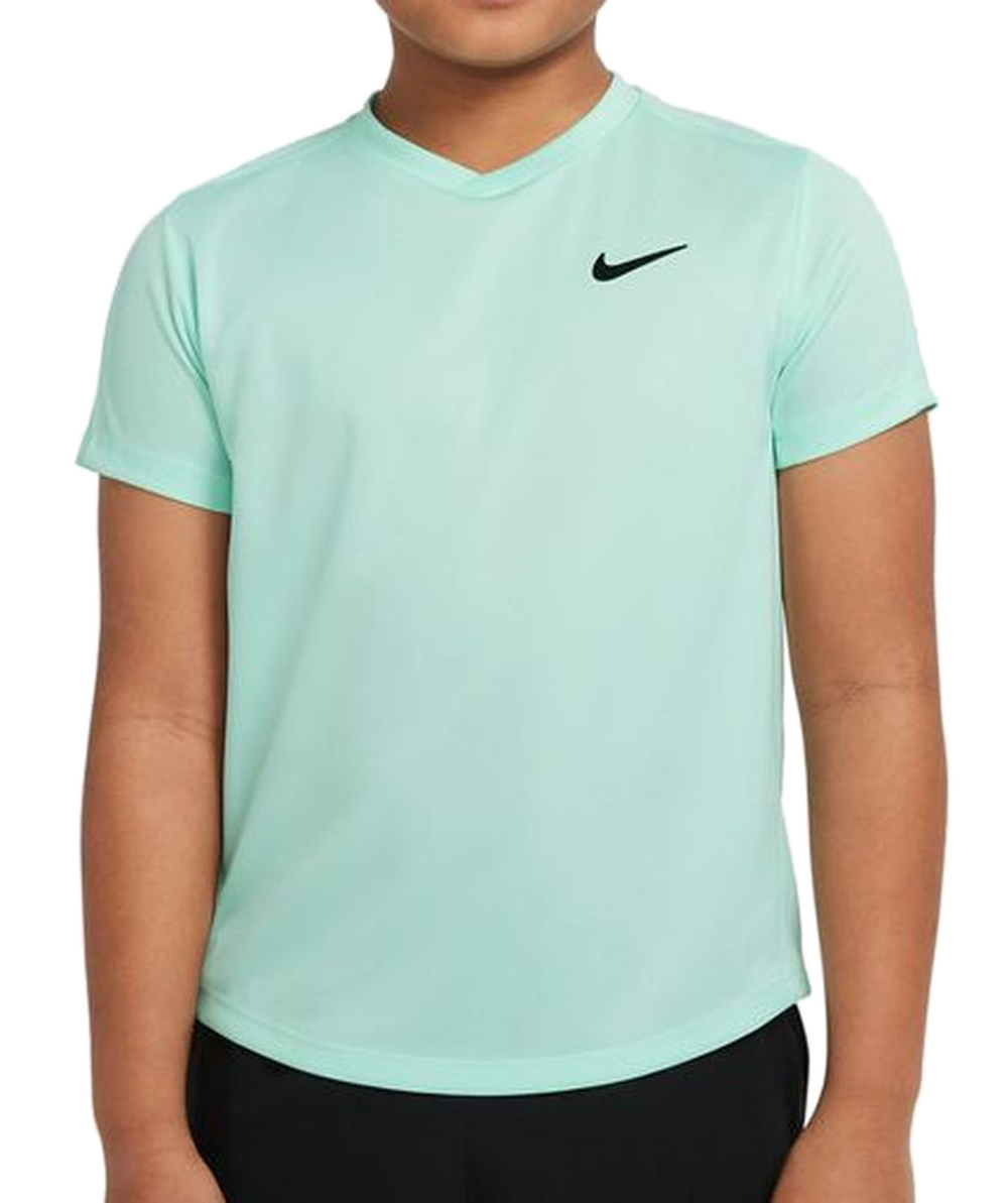 Футболка для мальчика теннисная Nike Court Dri-Fit Victory SS Top - mint foam/mint foam/black