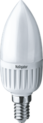 Лампа светодиодная Navigator C37 220V Е14 7W 2700K свеча 22556