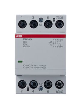 Модульный контактор ABB ESB63-40N-06 (63А АС-1, 4НО) катушка 230В AC/DC