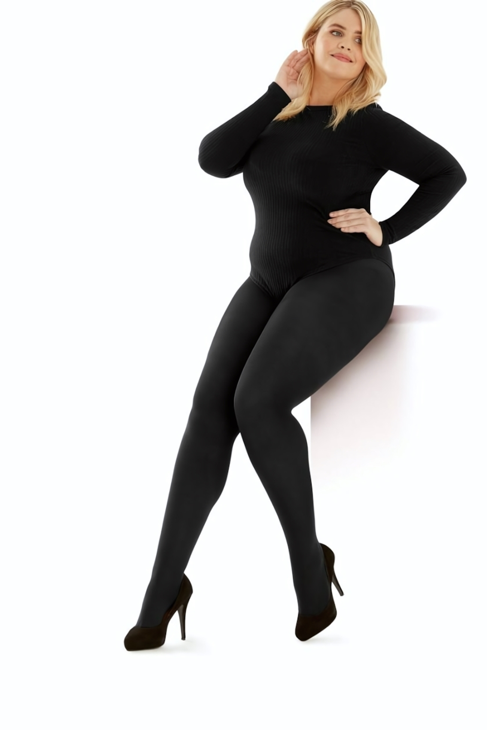 Плотные колготки Pretty Polly Curves Plush Opaque Tights (Размер: 3X) (Цвет: черный)