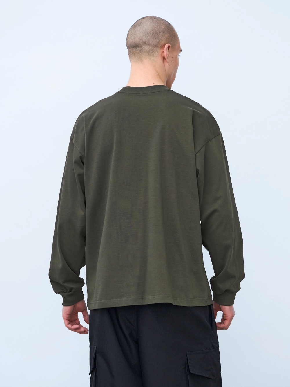 Лонгслив оверсайз (хаки) 230 г