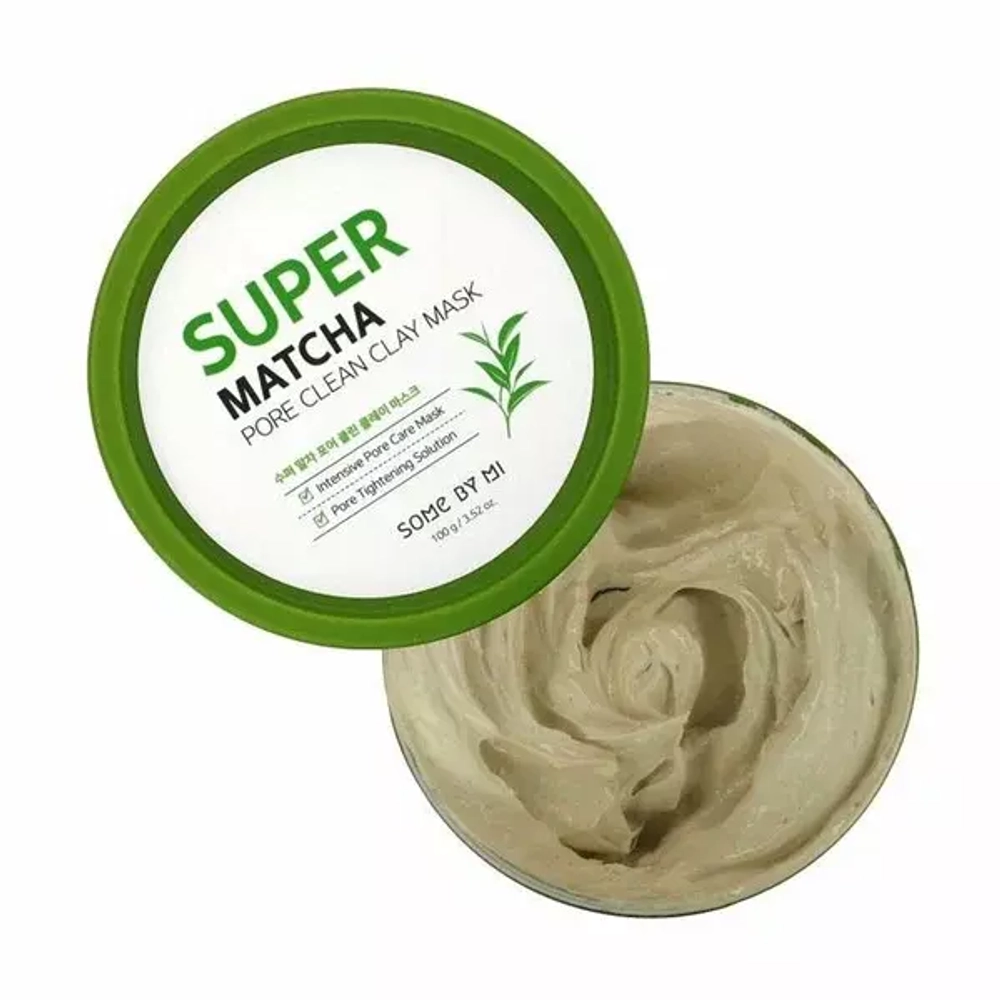 Some By Mi Маска очищающая глиняная с чаем матча - Super matcha pore clean clay mask, 100мл