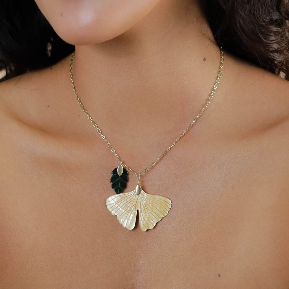 Колье Nature Bijoux, Son Jardin, с перламутром и рогом, NB26.1-15-43842 (золотистый)