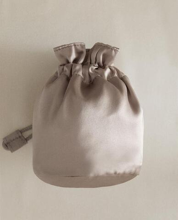 ZARA HOME ШЕЛКОВАЯ КОСМЕТИЧКА, ЭКРЮ
