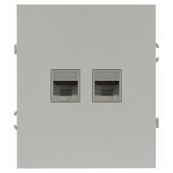 Розетка ЭРА Arktik 16-3108-03 информационная двойная 2XRJ45 алюминий | Эра Arktik