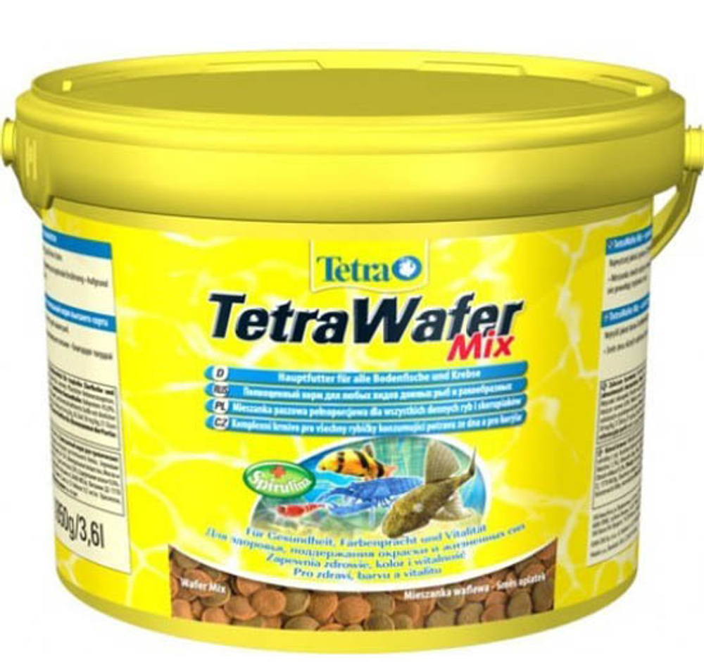 Корм для рыб TetraWaferMix, корм-чипсы для всех донных рыб, 3,6 л