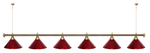 Лампа STARTBILLIARDS 6 пл. (плафоны зеленые,штанга золотая,фурнитура золото)