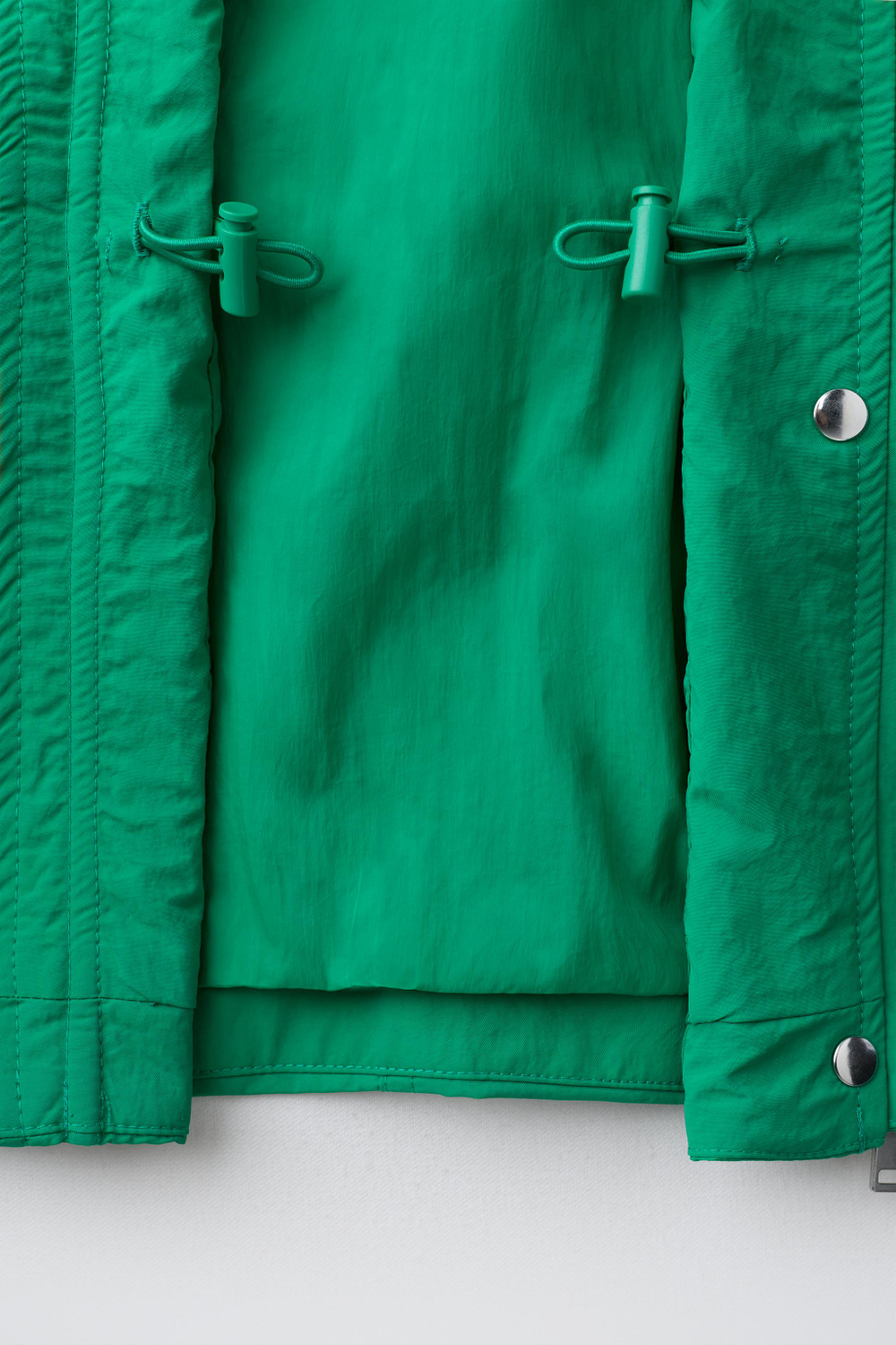 ZARA ПАРКА WATER REPELLENT С КУЛИСКОЙ, ЗЕЛЕНЫЙ