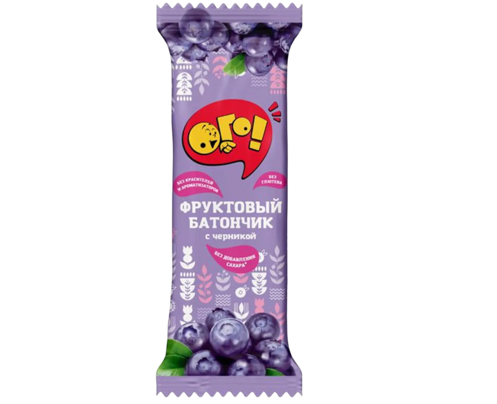 ОГО ! Батончик фруктовый с Черникой 30гр