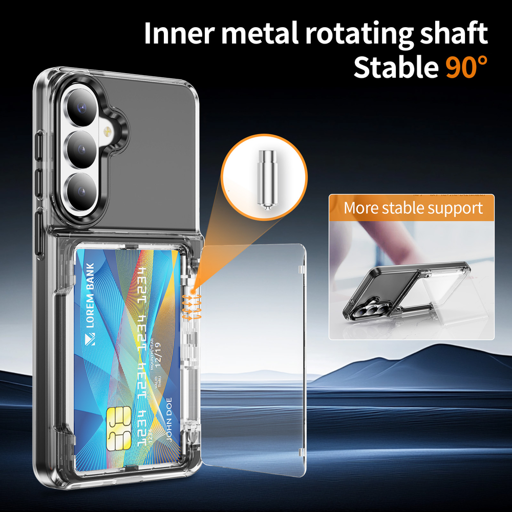 Прозрачный чехол Lumen Case с подставкой 2‑в‑1 и отделением для карт: Samsung Galaxy S26+