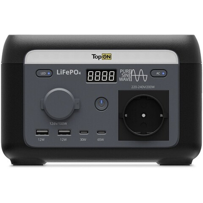 Электростанция портативная TopON Home TOP-H200 32000mAh 1.1A QC3.0/PD3.0 4xUSB черный/серый
