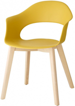 Кресло пластиковое Scab Design Natural Lady B, отбеленный бук, желтый