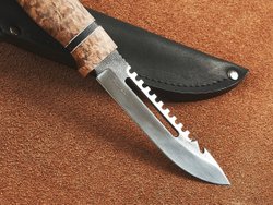 Рыбацкий нож "Барракуда", сталь AUS 8, рукоять карельская береза