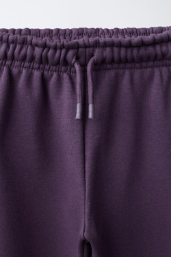ZARA БРЮКИ-ДЖОГГЕРЫ WIDE LEG, БАКЛАЖАННЫЙ