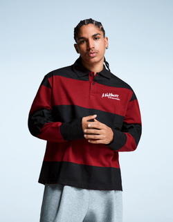 BERSHKA Футболка-поло с принтом Nightmare on Elm Street, красный