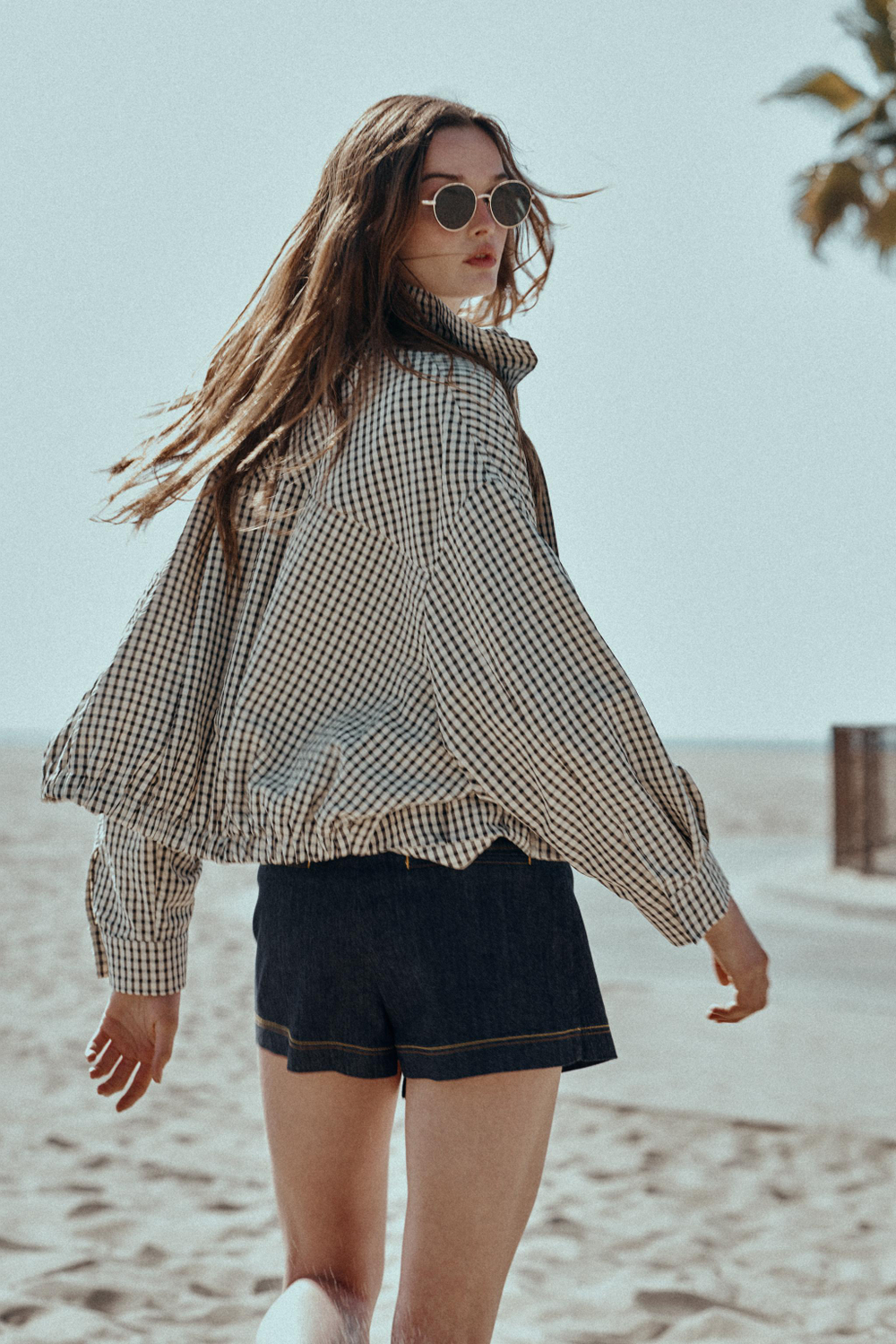 ZARA БОМБЕР В КЛЕТКУ, ЧЕРНЫЙ/ЭКРЮ