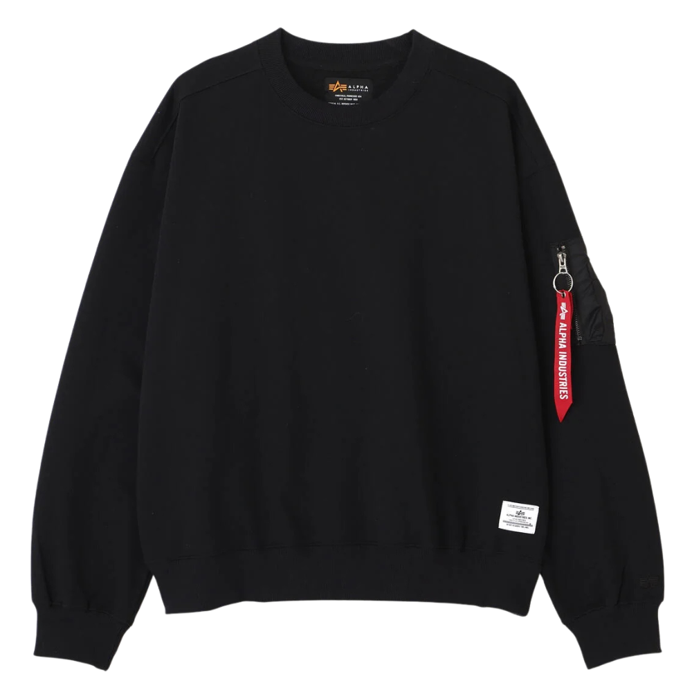 Свитшот Alpha Industries Utility Pocket Crewneck Relaxed Fit Black (Черный)