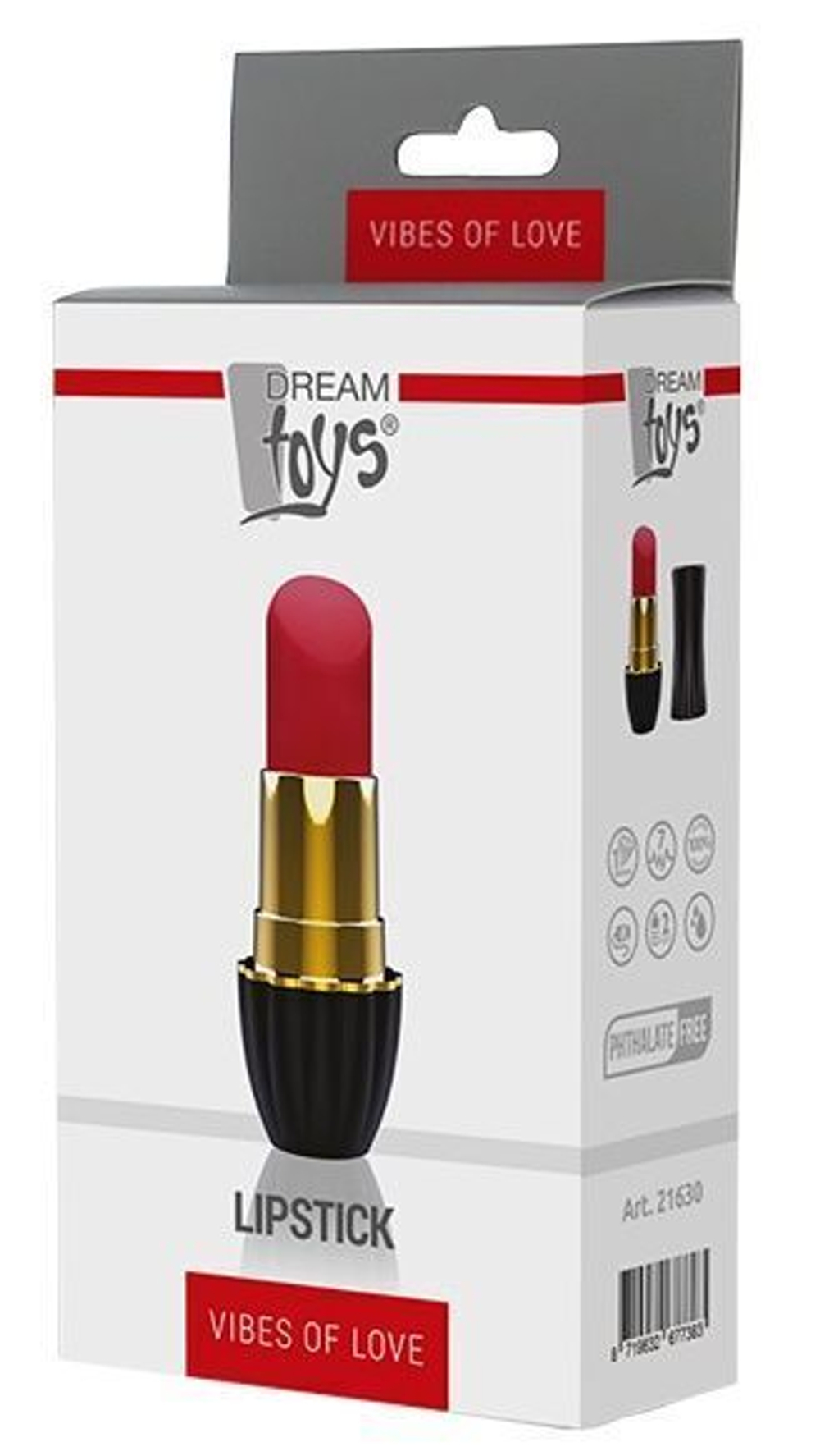 Клиторальный стимулятор-помада LIPSTICK - 9,3 см. (Цвет: черный с красным)