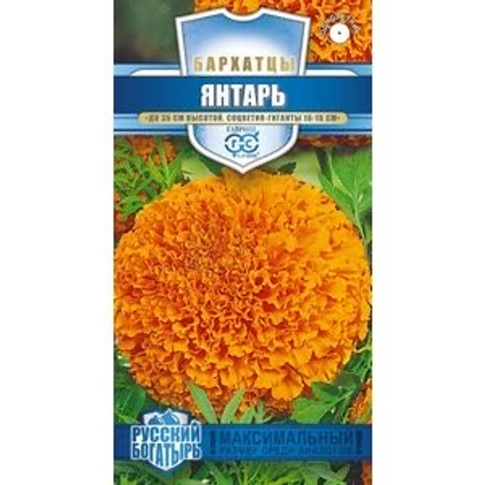 Бархатцы пр. Янтарь 30см (Тагетес) 0,1г Н18  *10 ГШ +