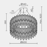 Подвесная люстра MODELUX ML.837.14 GD