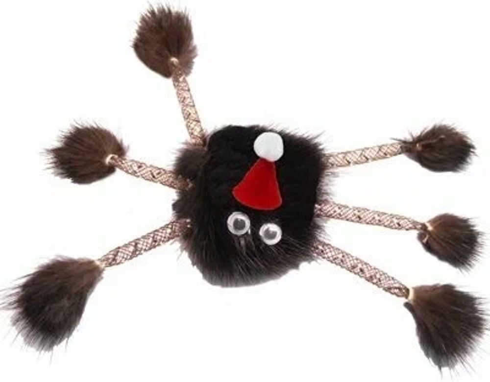 Игрушка для кошек GoSi Паук из натуральной норки