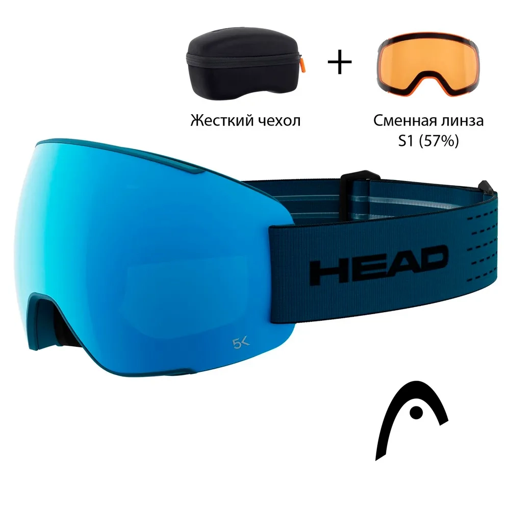 Маска горнолыжная/сноубордическая HEAD MAGNIFY 5K petrol/blue + доп. линза