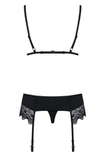 Сексуальный пеньюар с кружевом Wonderia Chemise LXL (46-48) (Цвет: черный)