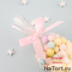 Твист лента с бантиком (розовый, 8 см) 50 шт