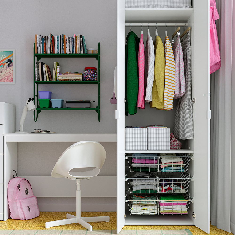 IKEA STUK  (ИКЕА СТУК)  -  Коробка с перегородкой - белый/чёрный 17x51x18 см