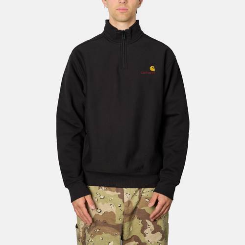Толстовка Carhartt WIP American Script Half Zip "Black"