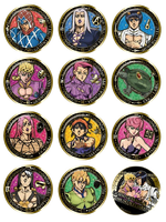 Рандомный значок JoJo`s Bizzare Adventure Golden Wind Gilded Metal Pins