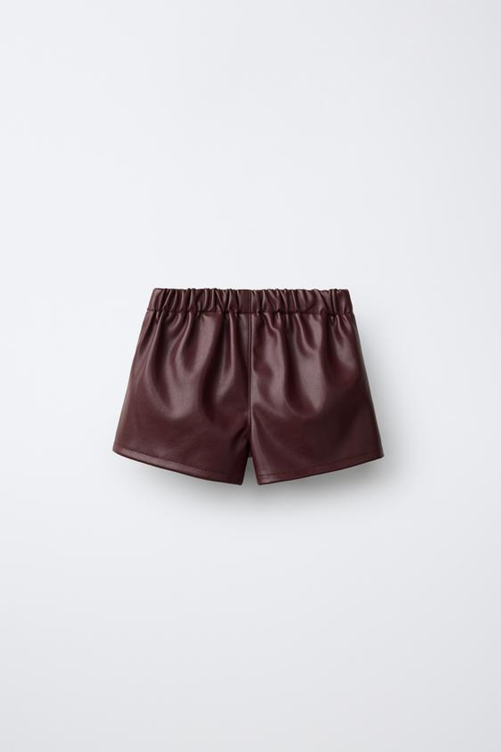 ZARA ЮБКА-ШОРТЫ ИЗ ИСКУССТВЕННОЙ КОЖИ, БУРГУНДИ