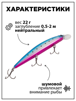 Воблер Минноу Rudla 130 мм 22 г, цвет #19