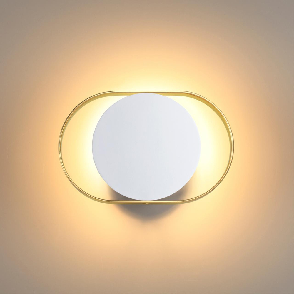 4246/7WW HIGHTECH ODL21 000 бел/золотист/металл Настенный светильник IP20 LED 7W 560Лм 3000K MONDY
