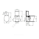 Бачок для унитаза нижний подвод арматура 2/реж слив кнопка белый CONNECT AIR Cube Ideal Standard E073401