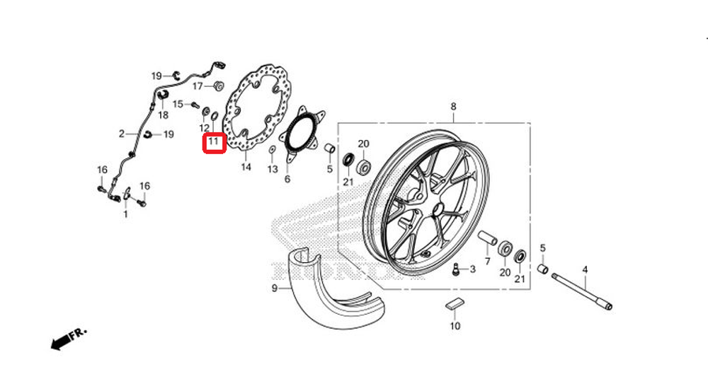 45223-MGC-003. SPRING, FR. DISK. HONDA