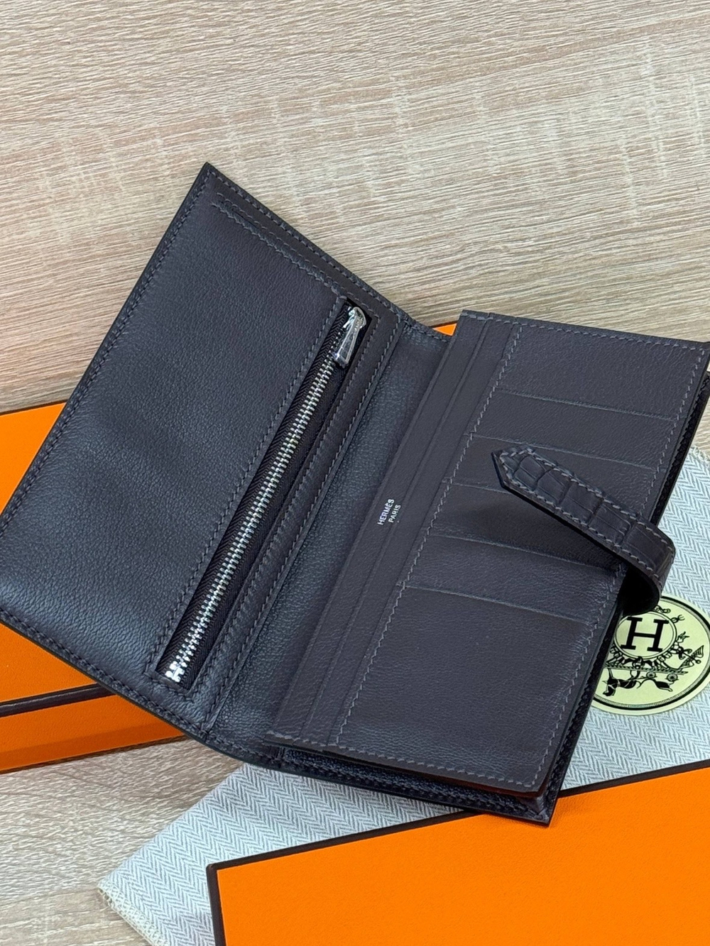 Портмоне Hermes из кожи крокодила