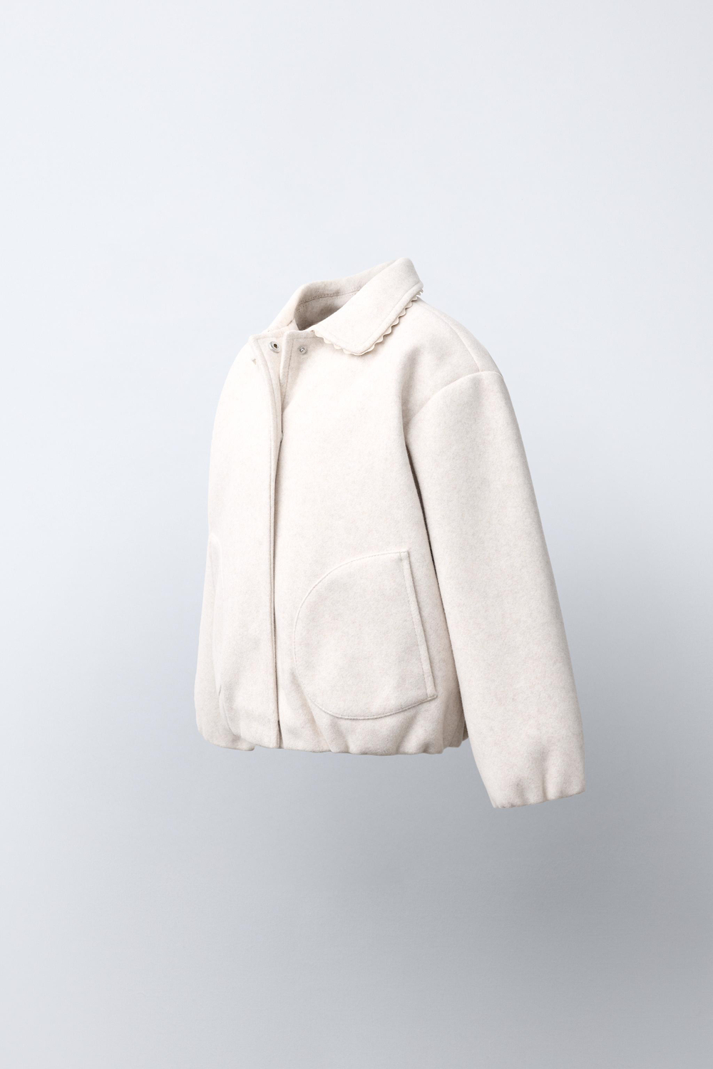 ZARA БОМБЕР С ВОЛНИСТОЙ ОТДЕЛКОЙ, ЭКРЮ