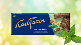 Молочный шоколад Fazer с мятой и карамелью
