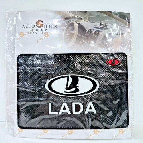НЕТ - LADA белый / ЛЮКС Коврик на панель (1 шт.)