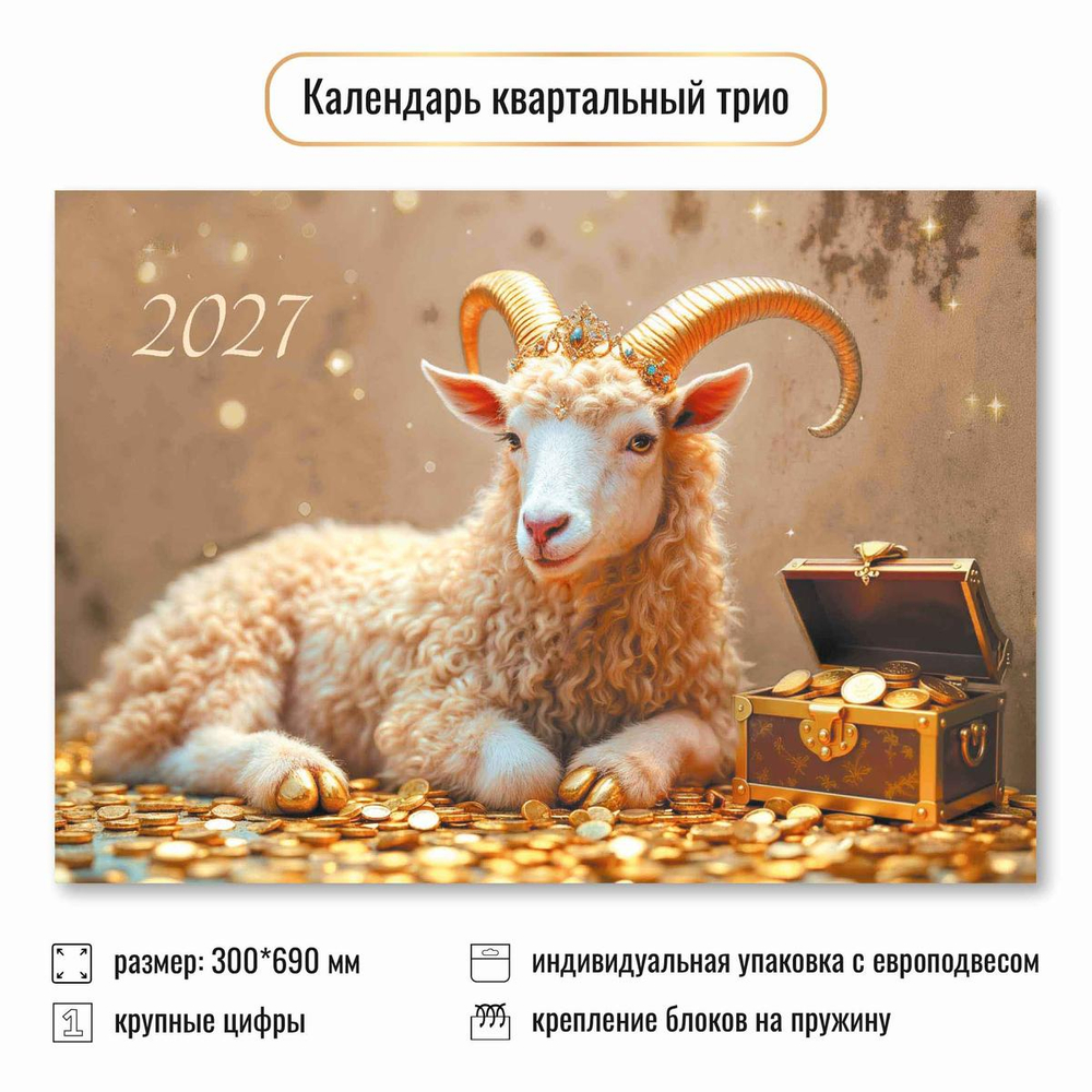 Календарь трио 2027 "Символ года" 9999 (Квадра)