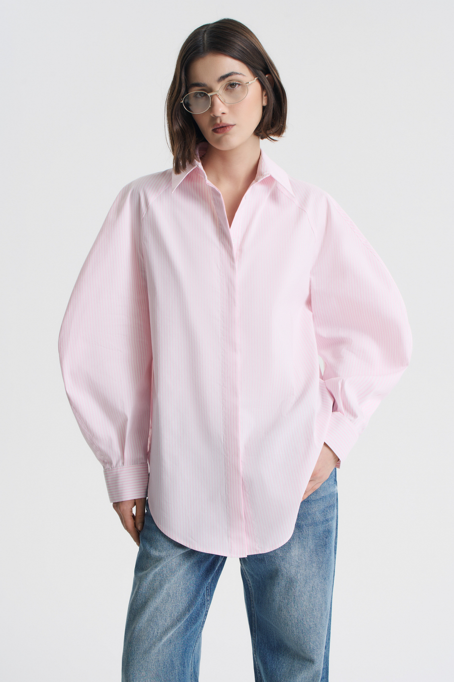 Рубашка оверсайз с галстуком — Fashion Rebels, розовый, фото 4