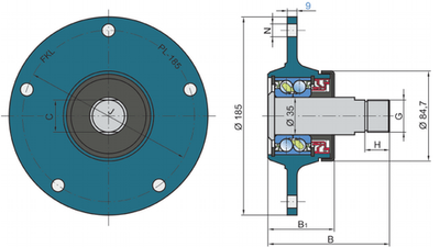 Ступица PL-185-M30-L+M30х1.5LH FKL