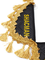 Вымпел тройной SHACMAN (экокожа, черный с золотыми кисточками)