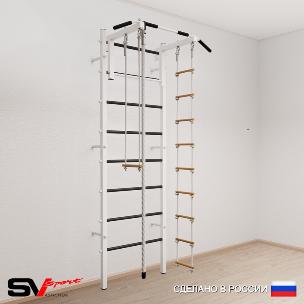 Шведская стенка Sv Sport усиленная 616 (Турник стандарт/Канат/Лестница/Трапеция)