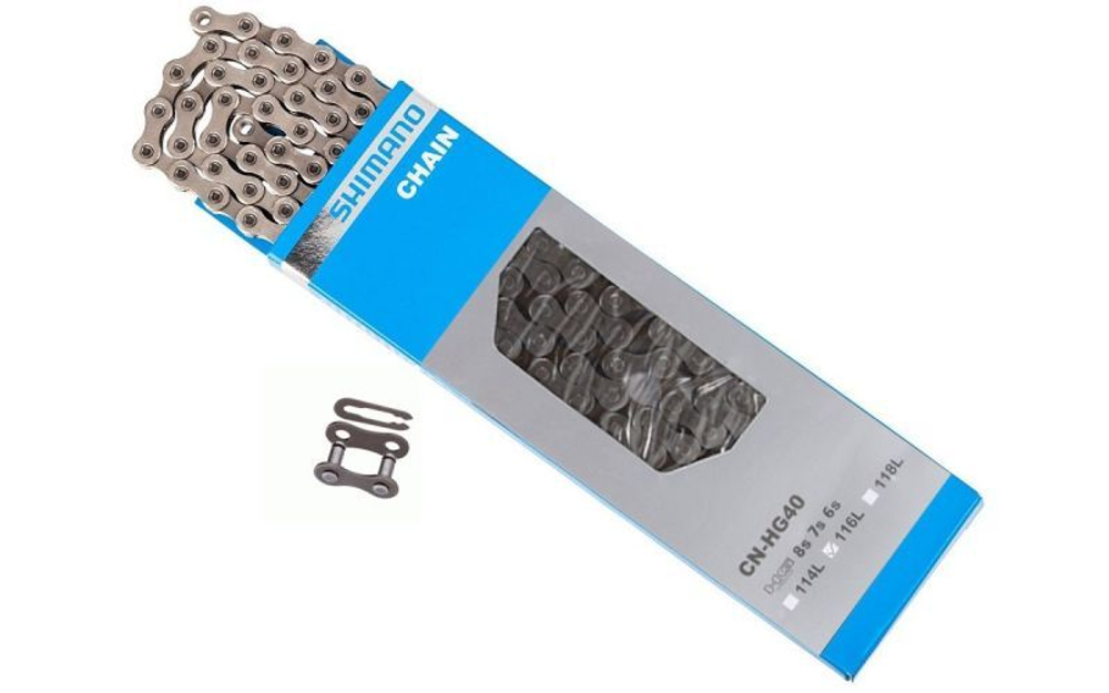 Цепь Shimano, HG40, 6/7/8ск, 116 зв., зам. UG51 ECNHG40T116Q