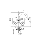 Смеситель для раковины 1/2 кер F1318 FRAP (выс.пов.излив, п/шпильку, хром, силумин)